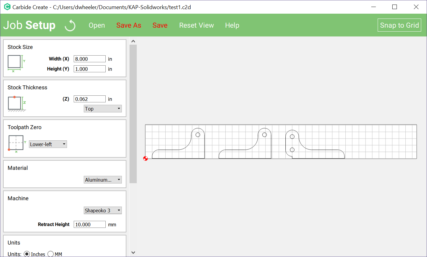 Carbide Create Job Setup